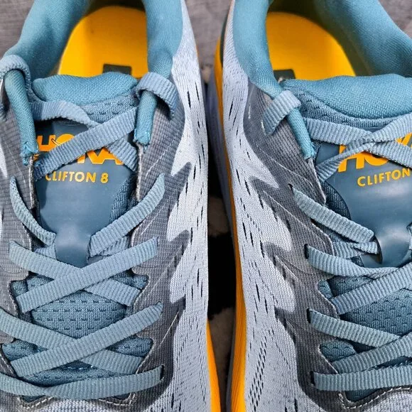 Size 9.5D Men Hoka One One Clifton 8 running shoes in the Goblin Blue - Picture 11 of 12